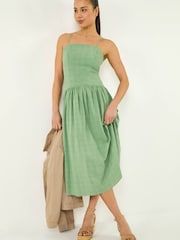 Roman Green Petite Strappy Drop Waist Dress - Image 1 of 5