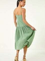 Roman Green Petite Strappy Drop Waist Dress - Image 3 of 5