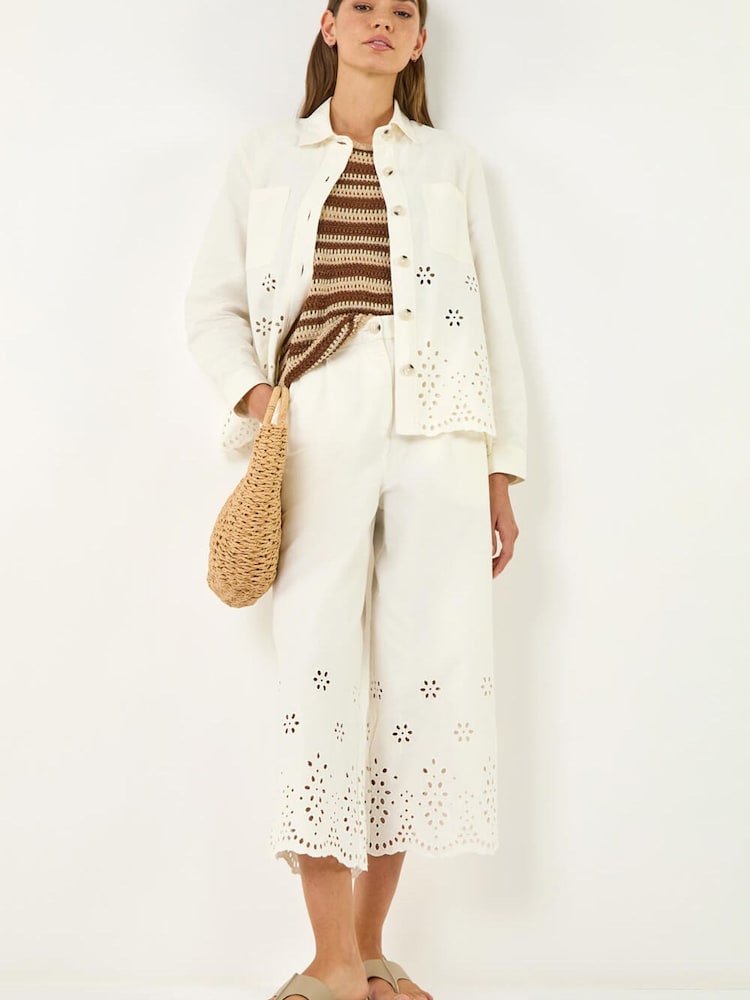 Roman White Anglaise Cotton Lace Jacket - Image 2 of 5 Roman White Anglaise Cotton Lace Jacket - Image 2 of 5