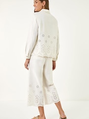 Roman White Anglaise Cotton Lace Jacket - Image 3 of 5