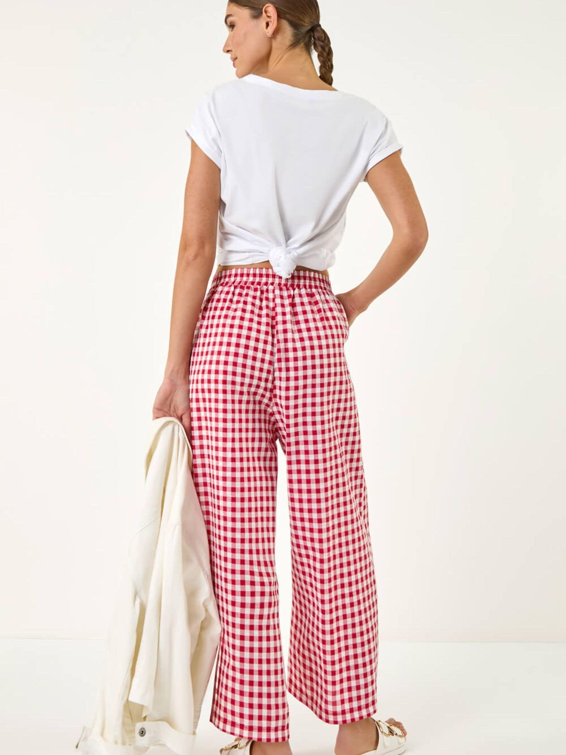 【fig L ondon】DECO gingham pants Buy Roman Red Gingham Crop Leg Trousers from the Next UK online shop