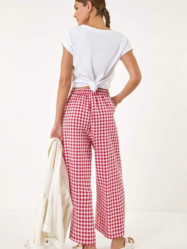 Roman Red Gingham Crop Leg Trousers - Image 1 of 5