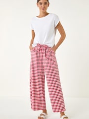 Roman Red Gingham Crop Leg Trousers - Image 2 of 5