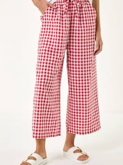 Roman Red Gingham Crop Leg Trousers - Image 4 of 5
