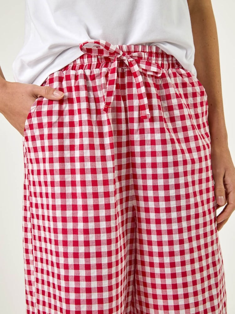 Roman Red Gingham Crop Leg Trousers - Image 5 of 5