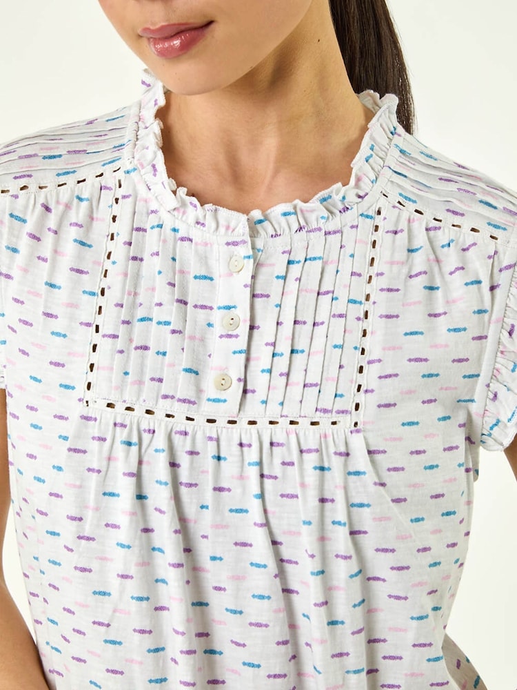 Roman White Petite Frill Trim Top - Image 6 of 6