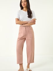 Roman Pink Petite Pocket Front Cropped Denim Trousers - Image 2 of 5