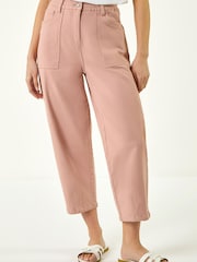 Roman Pink Petite Pocket Front Cropped Denim Trousers - Image 4 of 5