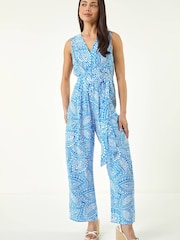 Roman Petite Paisley Print Wrap Jumpsuit - Bild 2 von 5