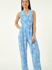 Roman Petite Paisley Print Wrap Jumpsuit - Bild 4 von 5