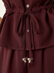 Roman Brown Safari Tie Waist Button Jacket - Image 5 of 5