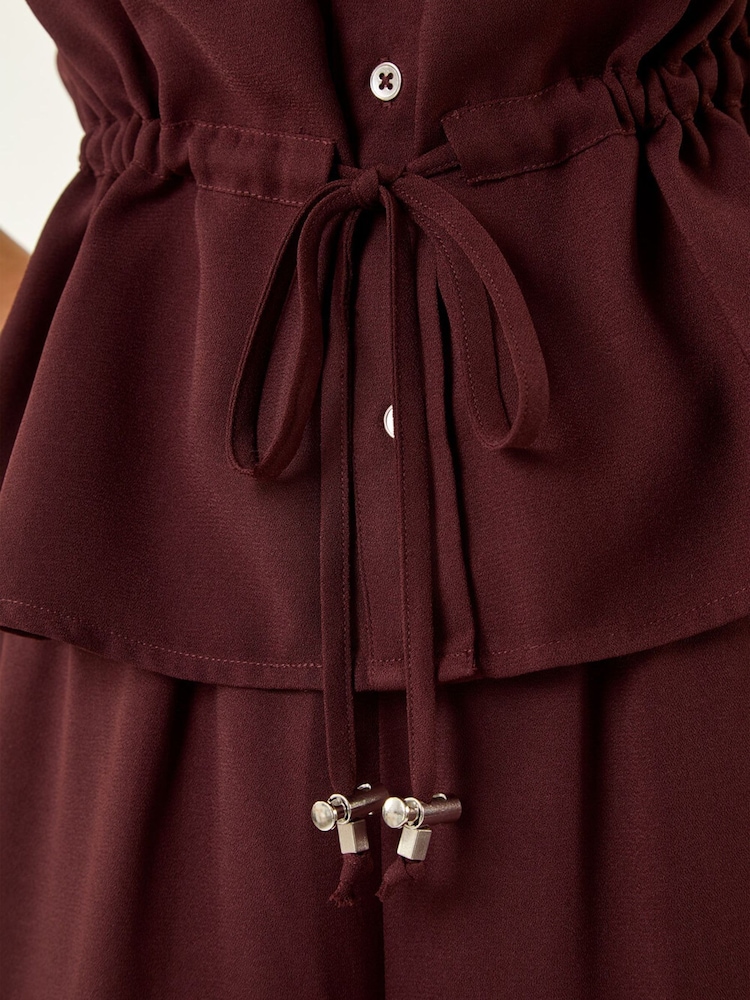 Roman Brown Safari Tie Waist Button Jacket - Image 5 of 5