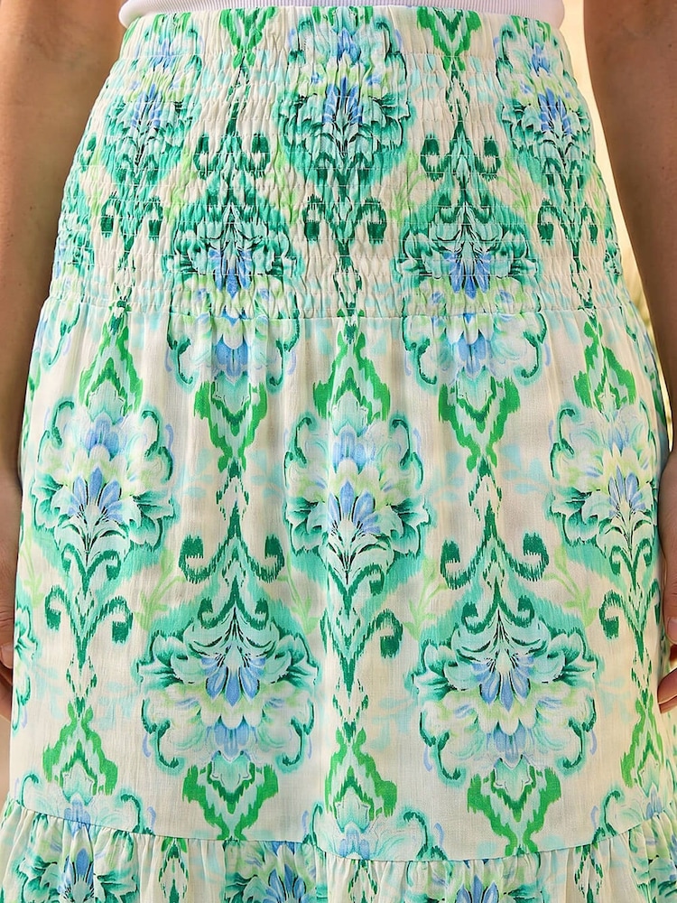 Roman Green Print Tiered Maxi Skirt - Image 4 of 4 Roman Green Print Tiered Maxi Skirt - Image 4 of 4