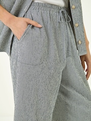 Roman Blue Petite Gingham Stretch Cropped Trousers - Image 5 of 5