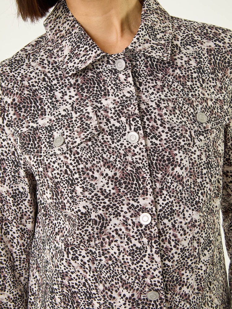 Roman White Spot Print Bengaline Denim Jacket - Image 5 of 5