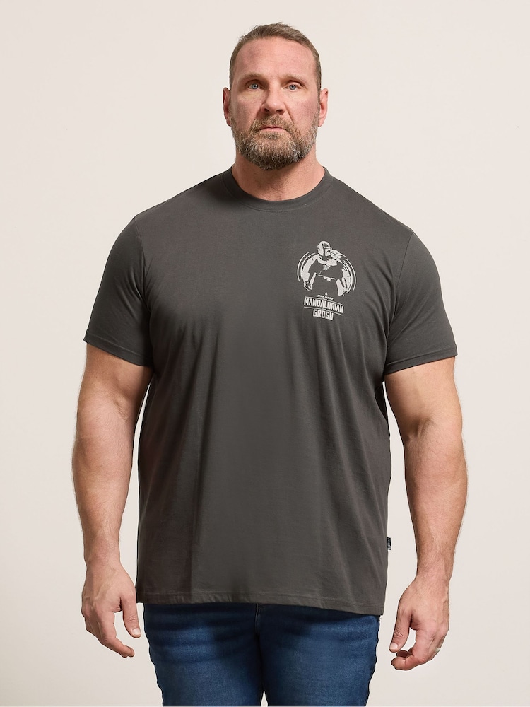 BadRhino Big & Tall Grey Mandalorian And Grogu T-Shirt - Image 1 of 7