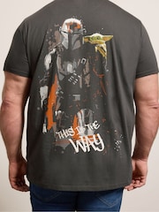 BadRhino Big & Tall Grey Mandalorian And Grogu T-Shirt - Image 5 of 7