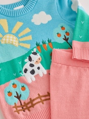 Bright Farm Character Knitted Scene Jumper and Leggings Baby Set (0mths-2yrs) - Image 7 of 9