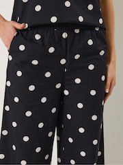 Long Tall Sally Black Spot Print Wide Leg Trousers - Image 4 of 5