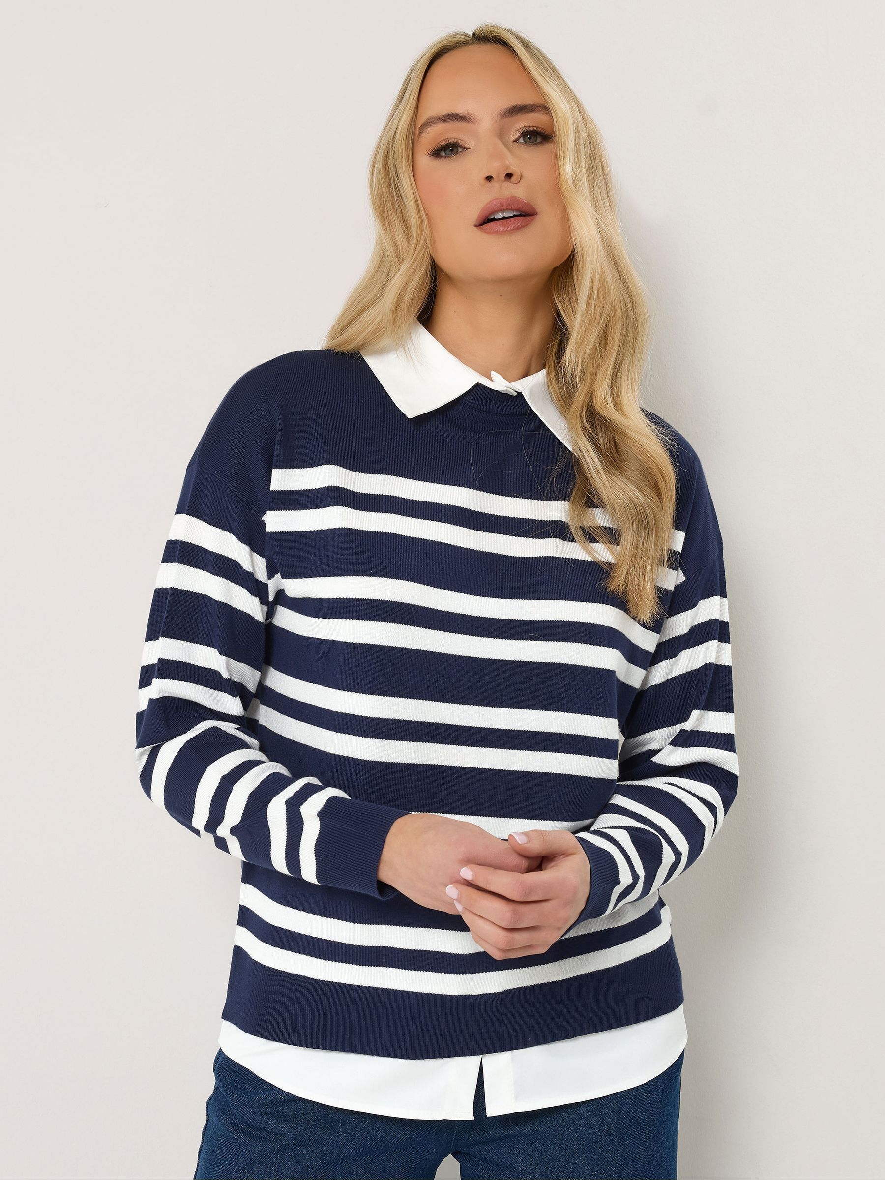 Long Tall Sally Women's Dark Navy Tall 2-In-1 Jumper In | Size: 8-10 - Image 3