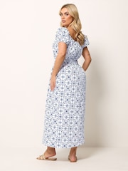 Yours Curve White Poplin Midaxi Bardot Dress - Image 3 of 5