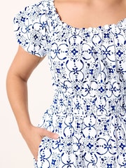 Yours Curve White Poplin Midaxi Bardot Dress - Image 4 of 5