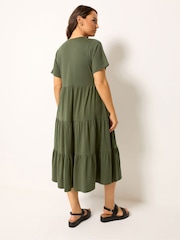 Yours Curve Green Tiered Maxi Dress - Image 3 of 5