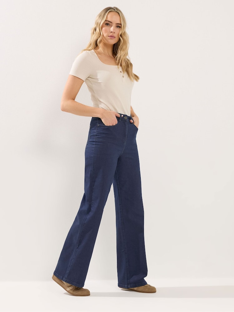Long Tall Sally Blue Wide Leg Jeans - Image 1 of 5