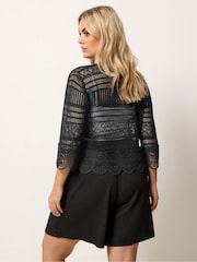 Yours Curve Black Waterfall Cardigan - Image 3 of 5