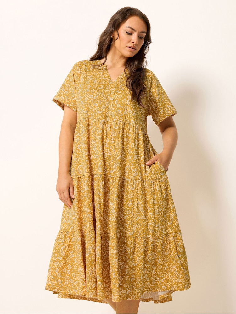 Χρυσαφί - Yours Curve Φόρεμα μάξι με επίπεδα - Εικόνα 2 από 5