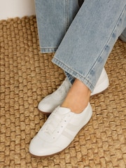 Long Tall Sally White Retro Stripe Trainers - Image 1 of 5