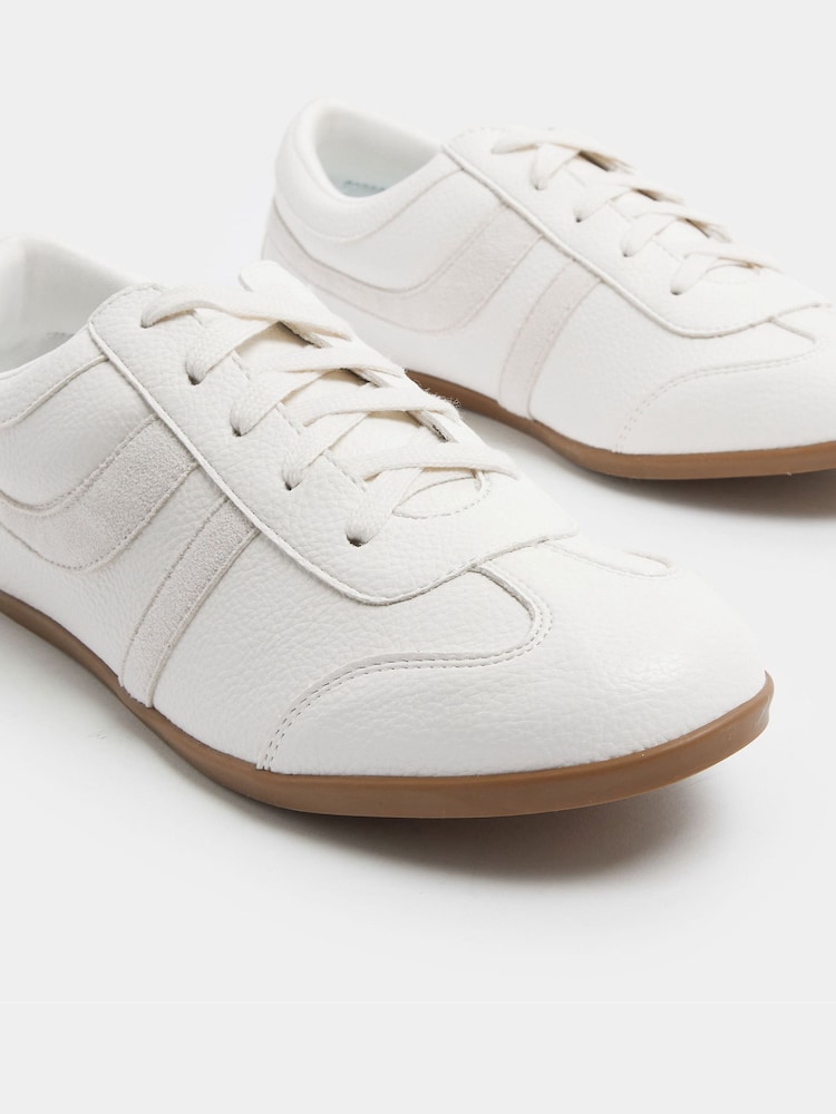 Long Tall Sally White Retro Stripe Trainers - Image 5 of 5