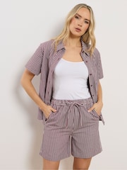 Long Tall Sally Purple Stripe Shorts - Image 1 of 5