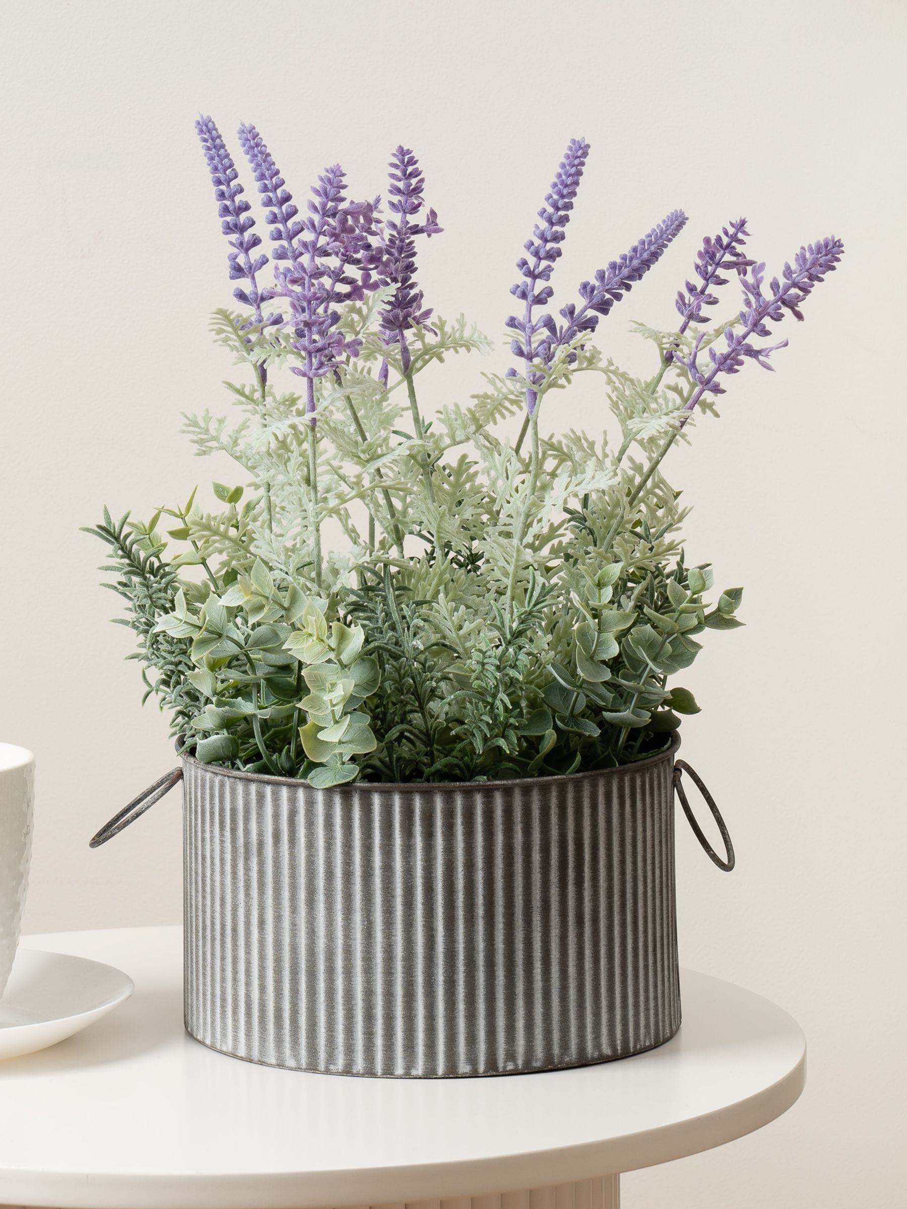 Scottish Everlastings Ltd Unisex Lavender Artificial In Iron Pot - Image 1