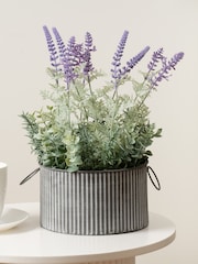 Scottish Everlastings Ltd Lavender Artificial Lavender in Iron Pot - Image 1 of 3