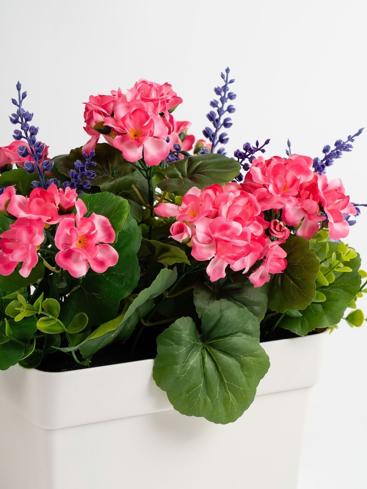 Scottish Everlastings Ltd Pink Artificial Geranium UV Trough - Image 2 of 3 Scottish Everlastings Ltd Pink Artificial Geranium UV Trough - Image 2 of 3