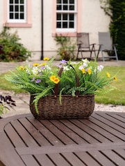 Scottish Everlastings Ltd Multi Mixed Wildflower Outdoor Artificial Basket with Handles - Image 1 of 3