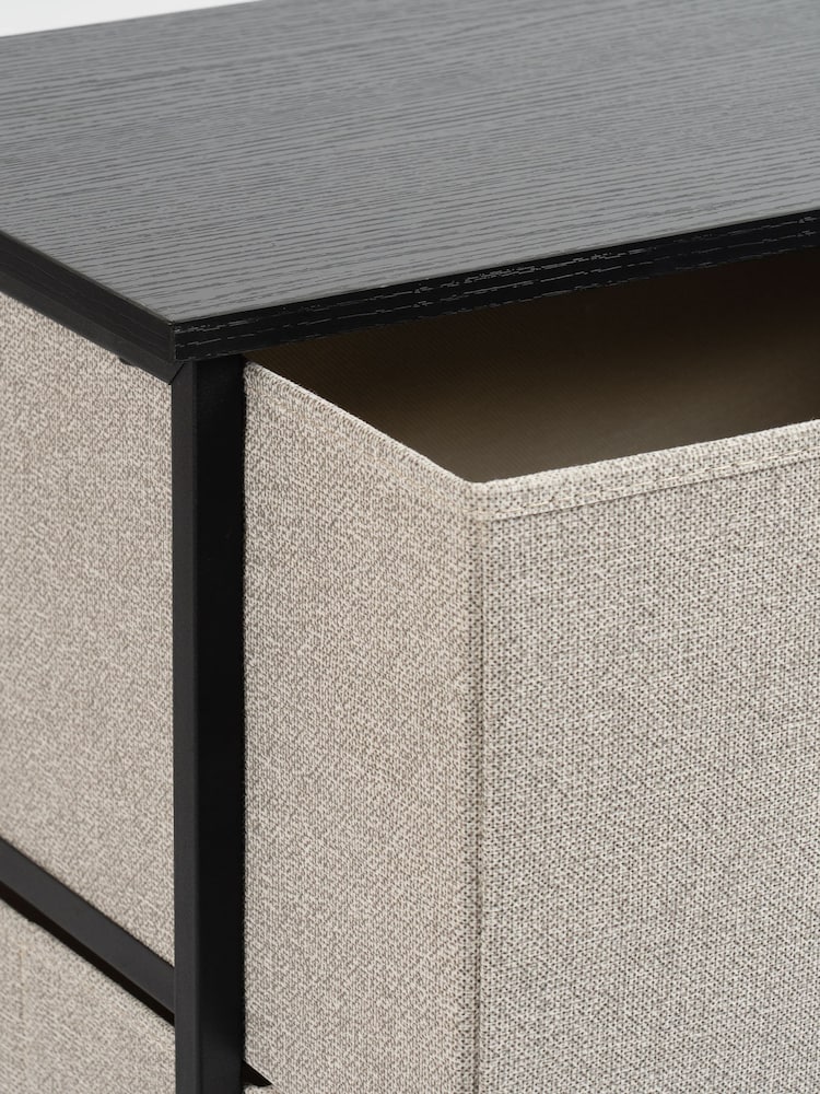 Scottish Everlastings Ltd Black 2 Drawer Cabinet With Fabric Drawers - Image 2 of 4 Scottish Everlastings Ltd Black 2 Drawer Cabinet With Fabric Drawers - Image 2 of 4