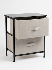 Scottish Everlastings Ltd Black 2 Drawer Cabinet With Fabric Drawers - Image 4 of 4