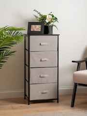 Scottish Everlastings Ltd Black 4 Drawer Cabinet With Fabric Drawers - Image 1 of 4