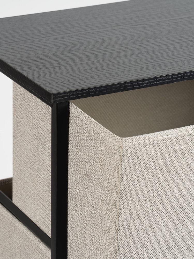 Scottish Everlastings Ltd Black 4 Drawer Cabinet With Fabric Drawers - Image 2 of 4