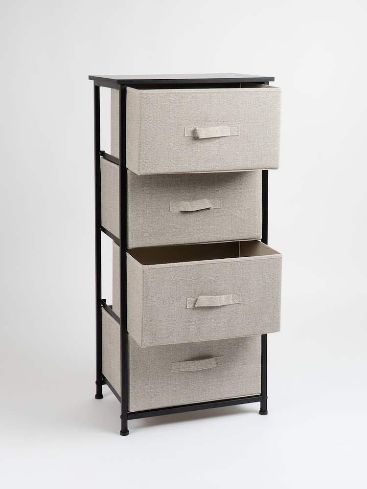 Scottish Everlastings Ltd Black 4 Drawer Cabinet With Fabric Drawers - Image 4 of 4