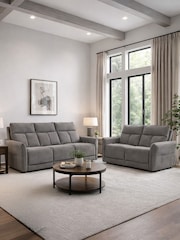 Aspire Furniture Twilight Grey Ashford Power Recliner Sofa Set - Image 1 of 6