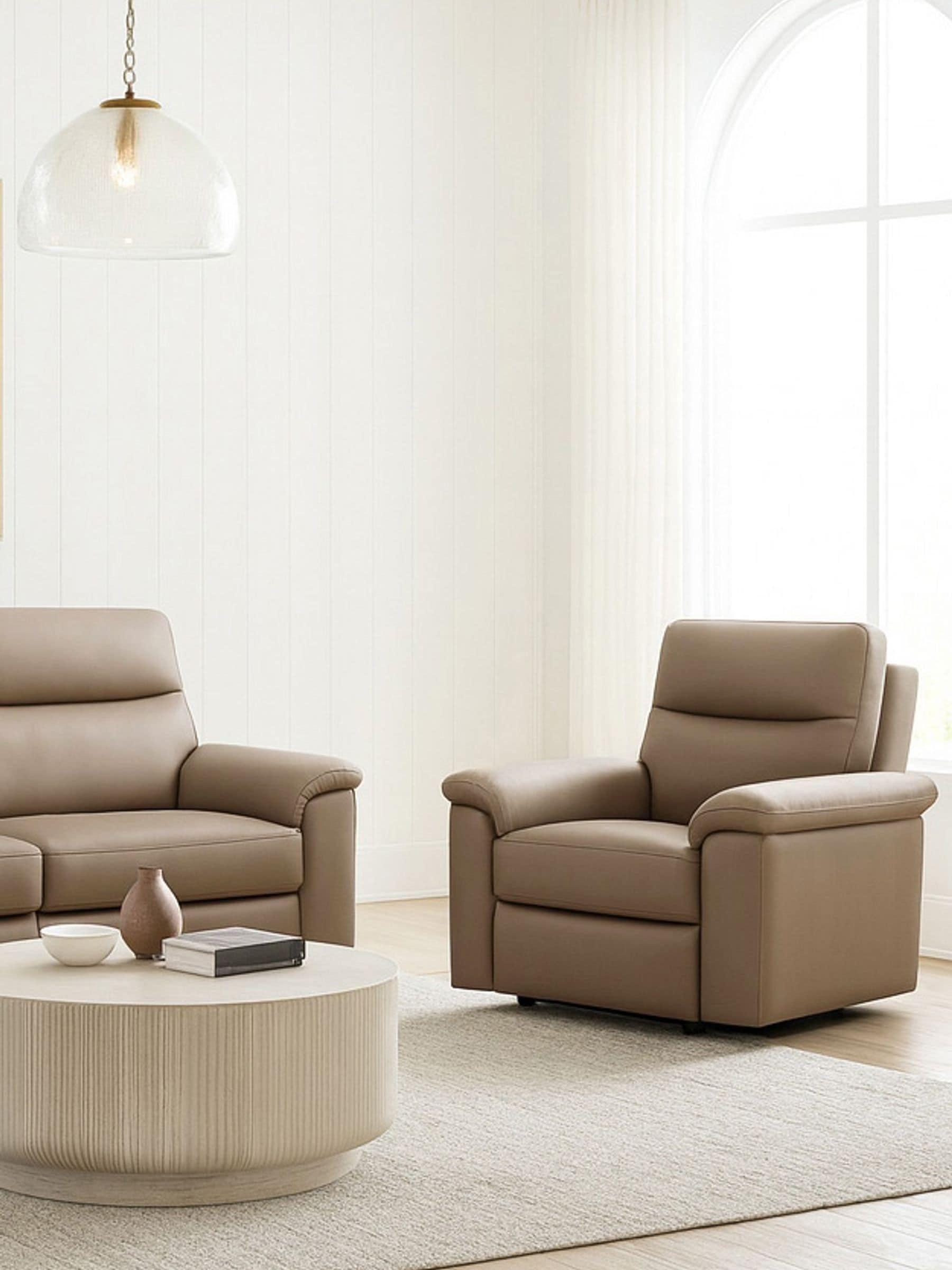Aspire Natural Corvan Leather Recliner Chair - Image 6
