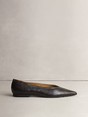 Burgundy Red N.Premium Leather High Cut Pointed Flats - Image 2 of 5