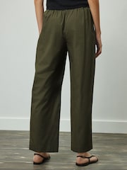 Vert kaki - Pantalon chino plissé coupe ballon - Image 3 de 8