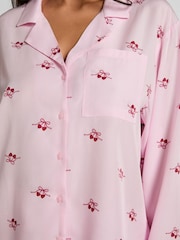 Hunkemoller Pink Woven Cherry Pyjama Top - Image 2 of 5