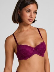 Hunkemoller Purple Teddy Padded Underwired Bra - Image 1 of 5