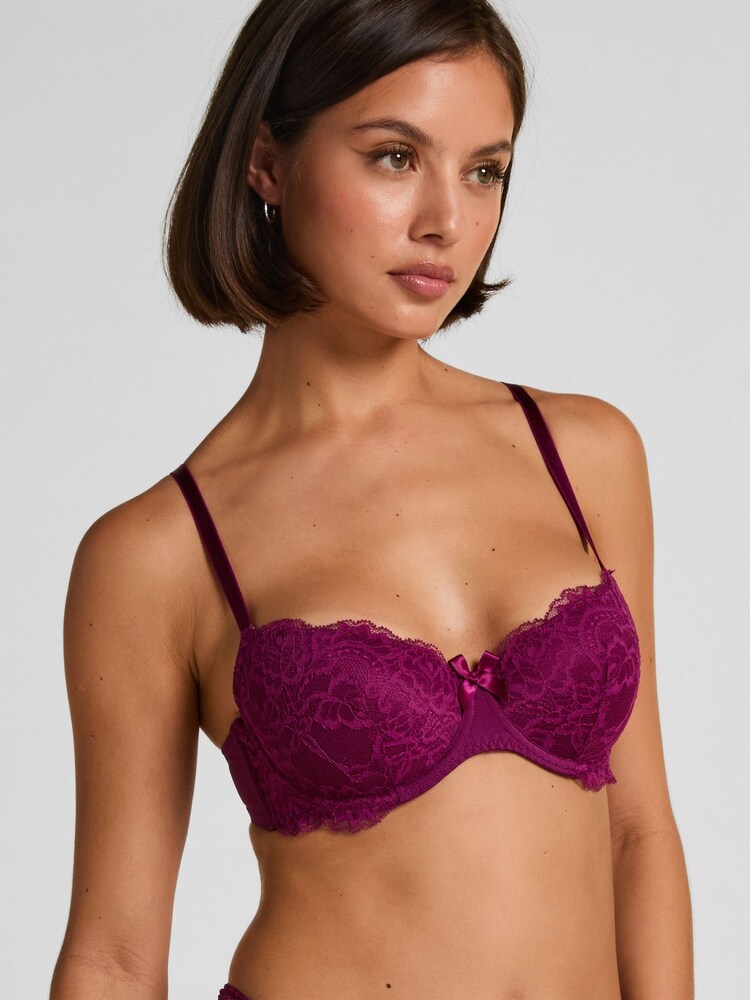 Hunkemoller Purple Teddy Padded Underwired Bra - Image 1 of 5 Hunkemoller Purple Teddy Padded Underwired Bra - Image 1 of 5