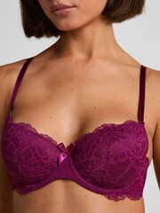 Hunkemoller Purple Teddy Padded Underwired Bra - Image 2 of 5